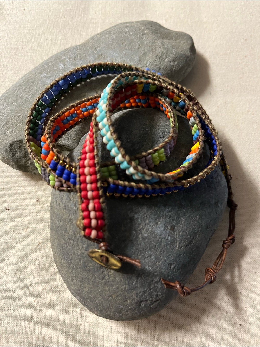 Handwoven Multicolor Beaded Wrap Bracelet – Colorful Seed Beads